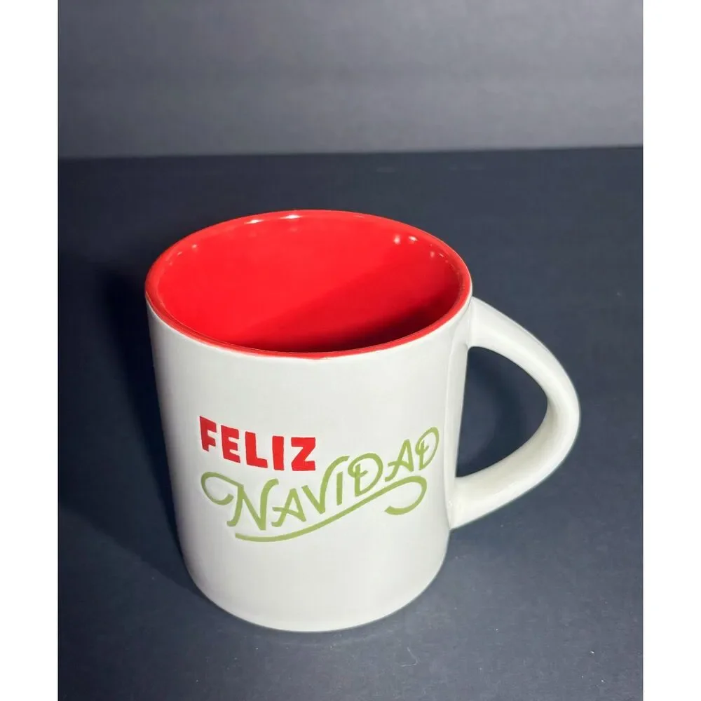 Target Wondershop Feliz Navidad Christmas Mug Red Green Stoneware Coffee cup